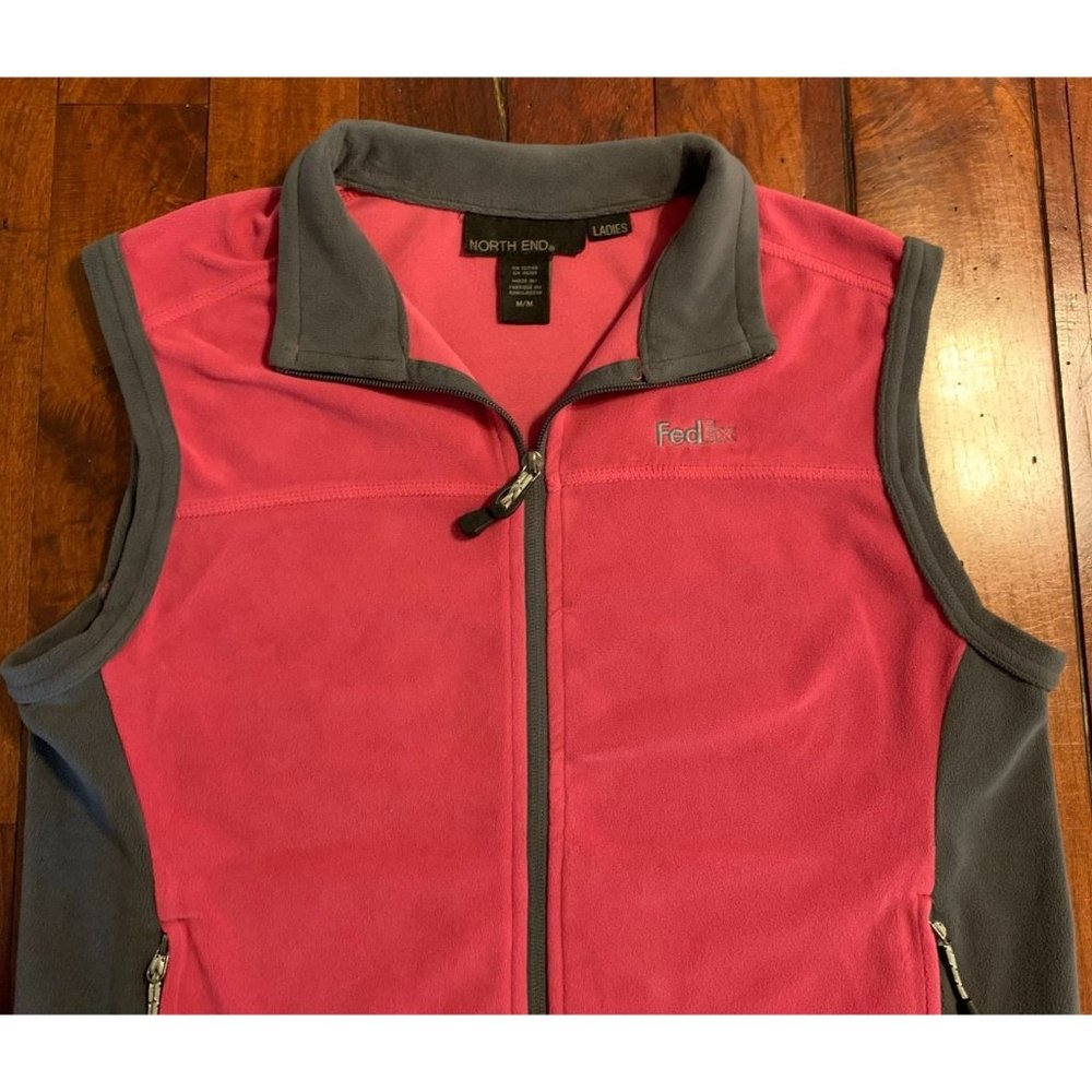 FedEx Zip-Up Vest Sleeveless Delivery Employee Uniform Women's M